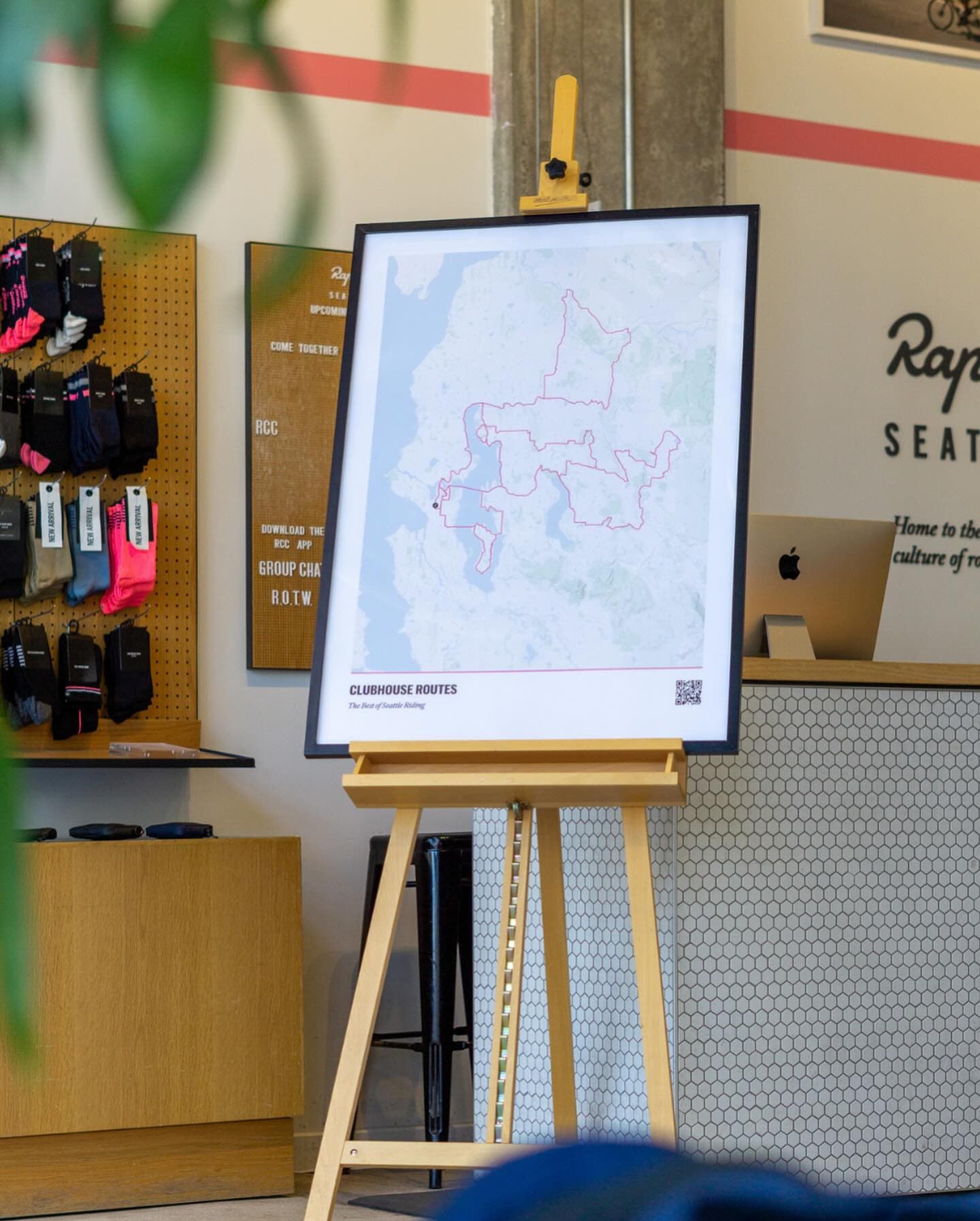 Framed Cadence Prints map poster of cycling routes